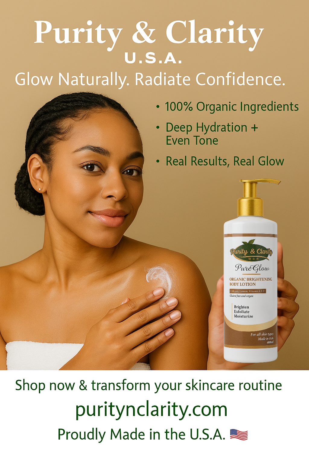 PureGlow Brightening Body Lotion – Hydrate • Even Tone • Glow