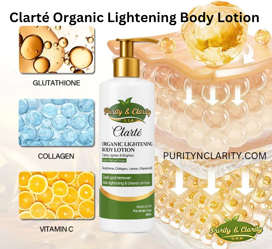 Clarté Organic Lightening Body Lotion – Brightens & Fades Dark Spots