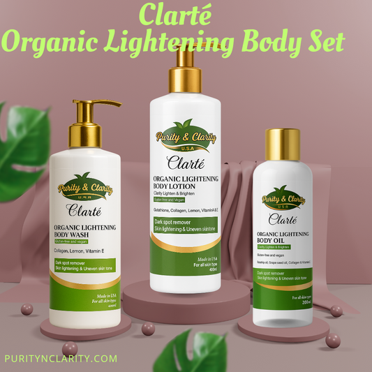 Clarté 3‑Step Lightening Body Set – Wash • Moisturize • Glow
