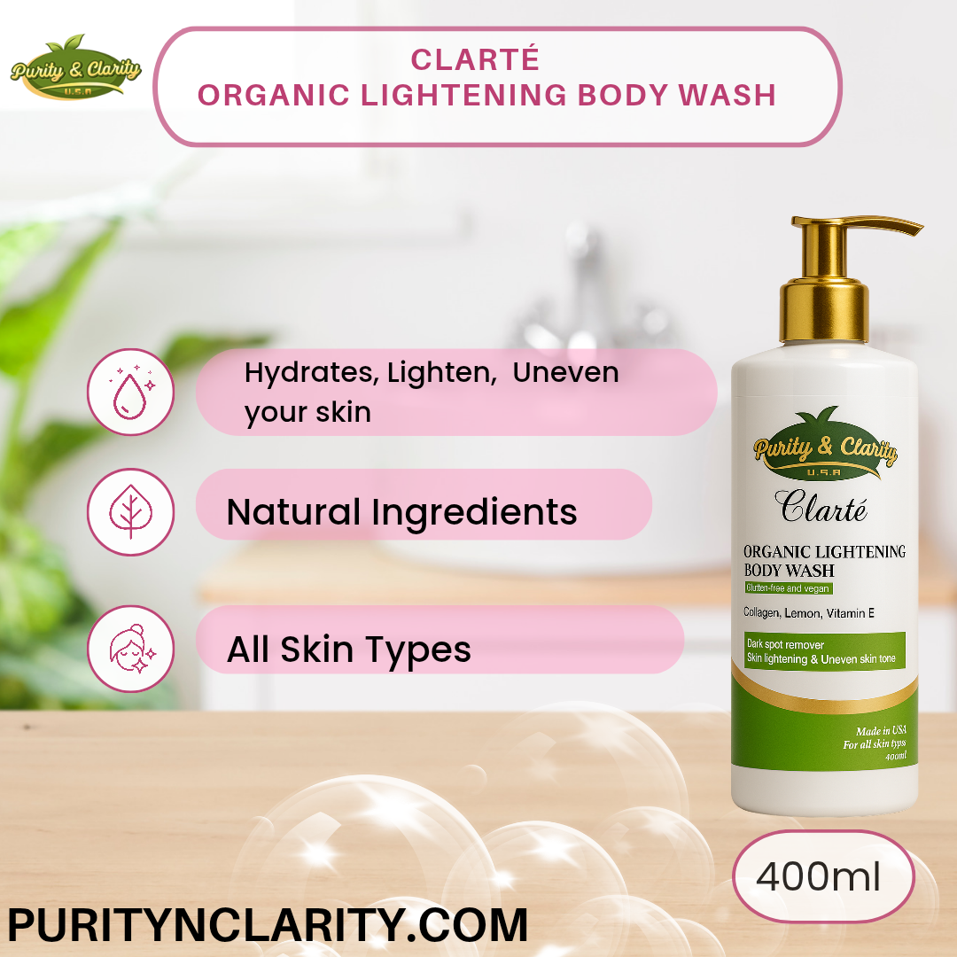 Clarté Organic Lightening Body Wash – Brightening & Dark Spot Corrector