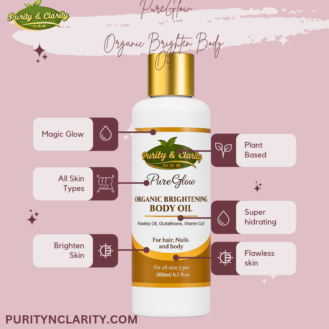PureGlow Organic Brightening Body Oil – Hydrate • Illuminate • Smooth