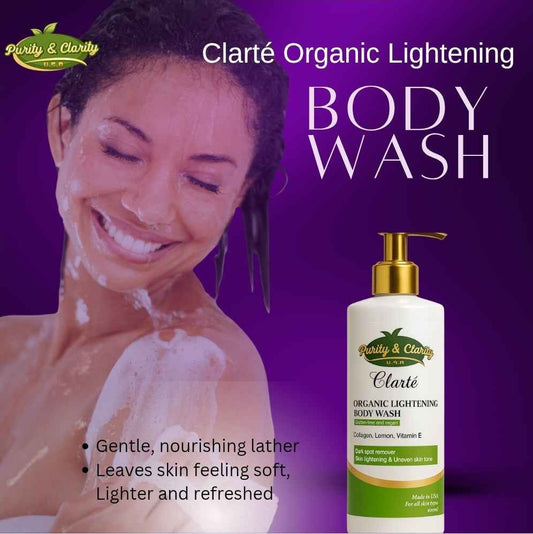 Clarté Organic Lightening Body Wash – Brightening & Dark Spot Corrector