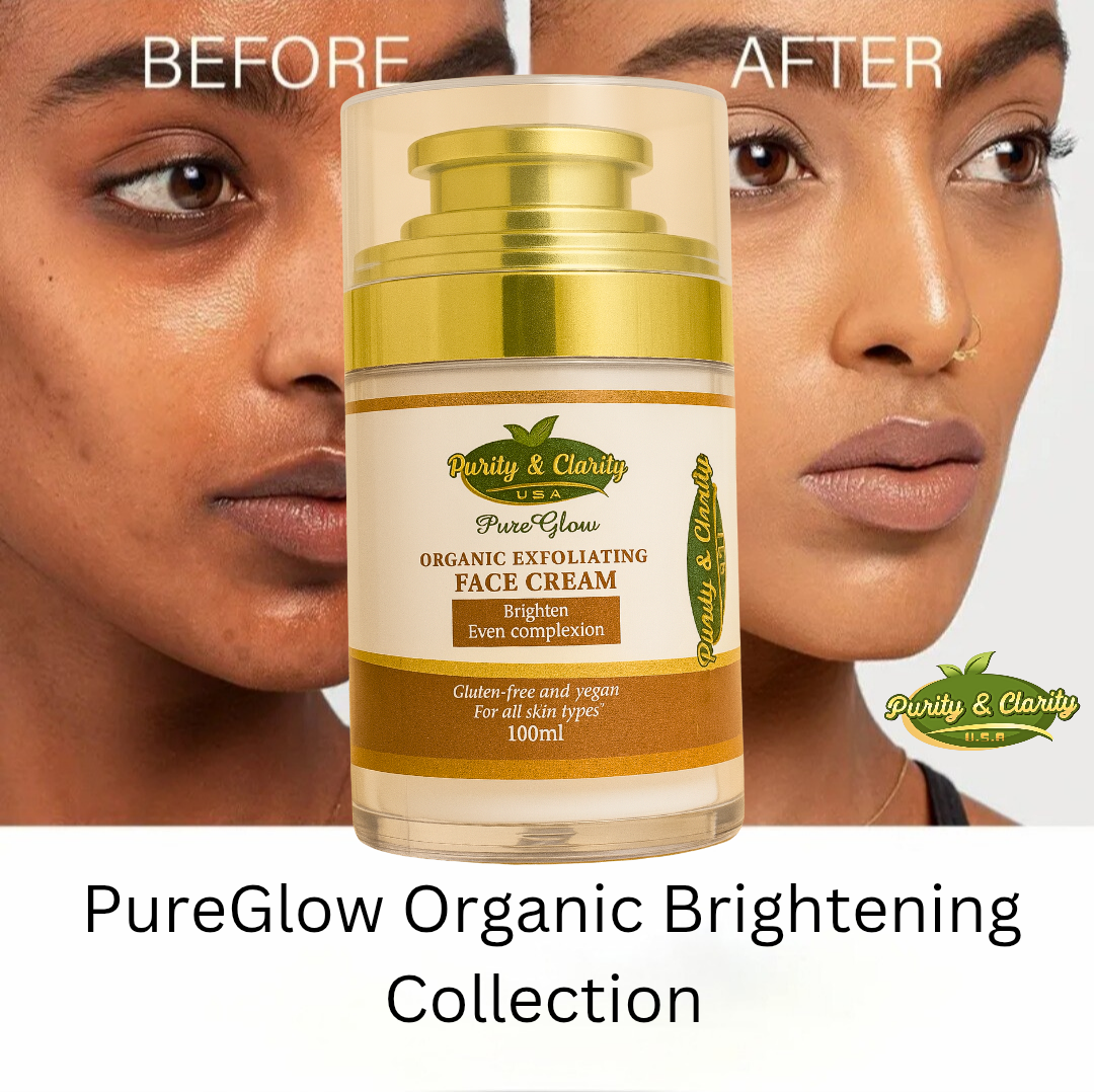 PureGlow Organic 3‑Step Brightening Face Set – Cleanse • Treat • Glow