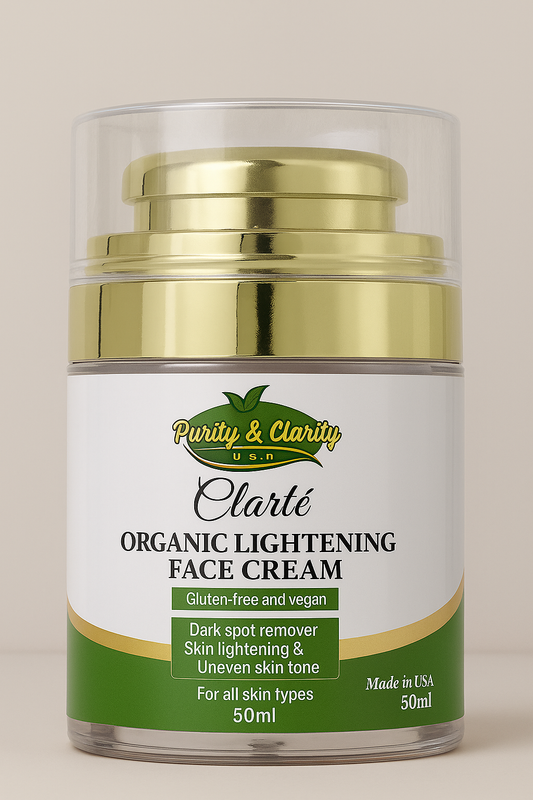 Clarté Organic Lightening Face Cream – Brightens & Fades Dark Spots - Purity & Clarity, LLC
