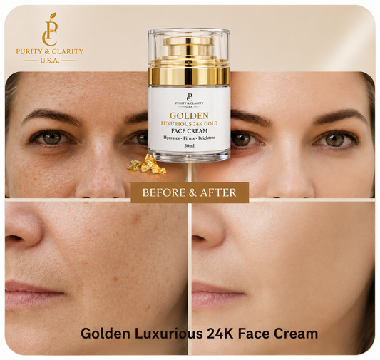 Golden Luxurious 24K Gold Face Cream – Brighten • Hydrate • Firm • Renew | Luxury Face Cream for Dark Spots, Uneven Tone, Dry & Mature Skin