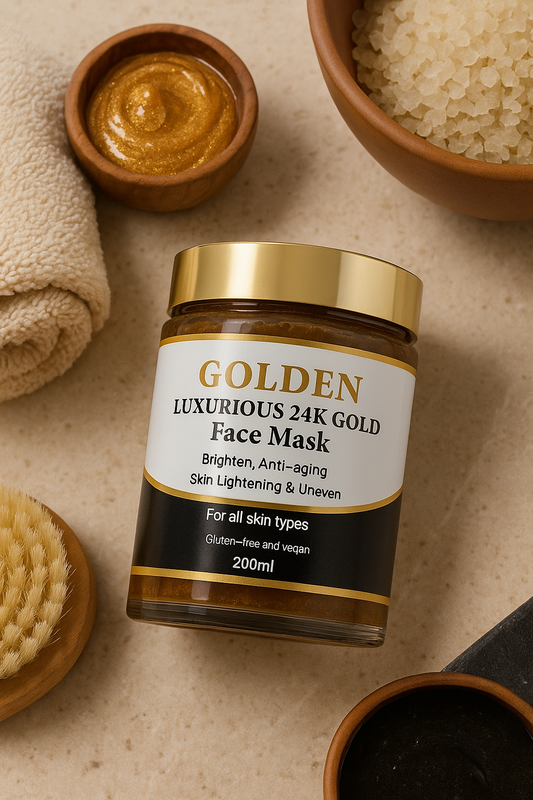 Golden Luxurious 24K Gold Collection Set – Face & Body Ritual (7 Items) - Purity & Clarity, LLC
