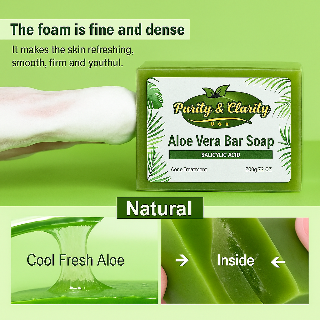 Aloe Vera Bar Soap Acne-Fighting & Soothing Care– 200g - Purity & Clarity, LLC