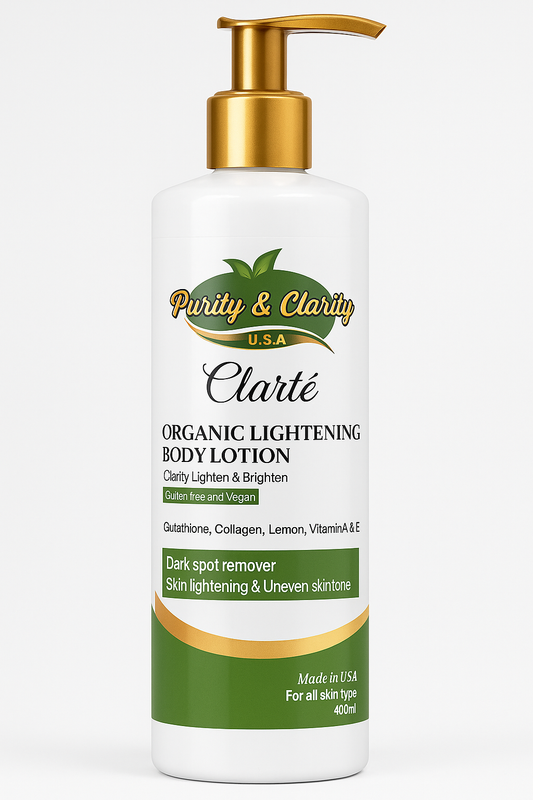 Clarté Organic Lightening Body Lotion – Brightens & Fades Dark Spots - Purity & Clarity, LLC