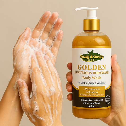 Golden Luxurious 24k Gold Body Care Set – Cleanse • Hydrate • Glow - Purity & Clarity, LLC