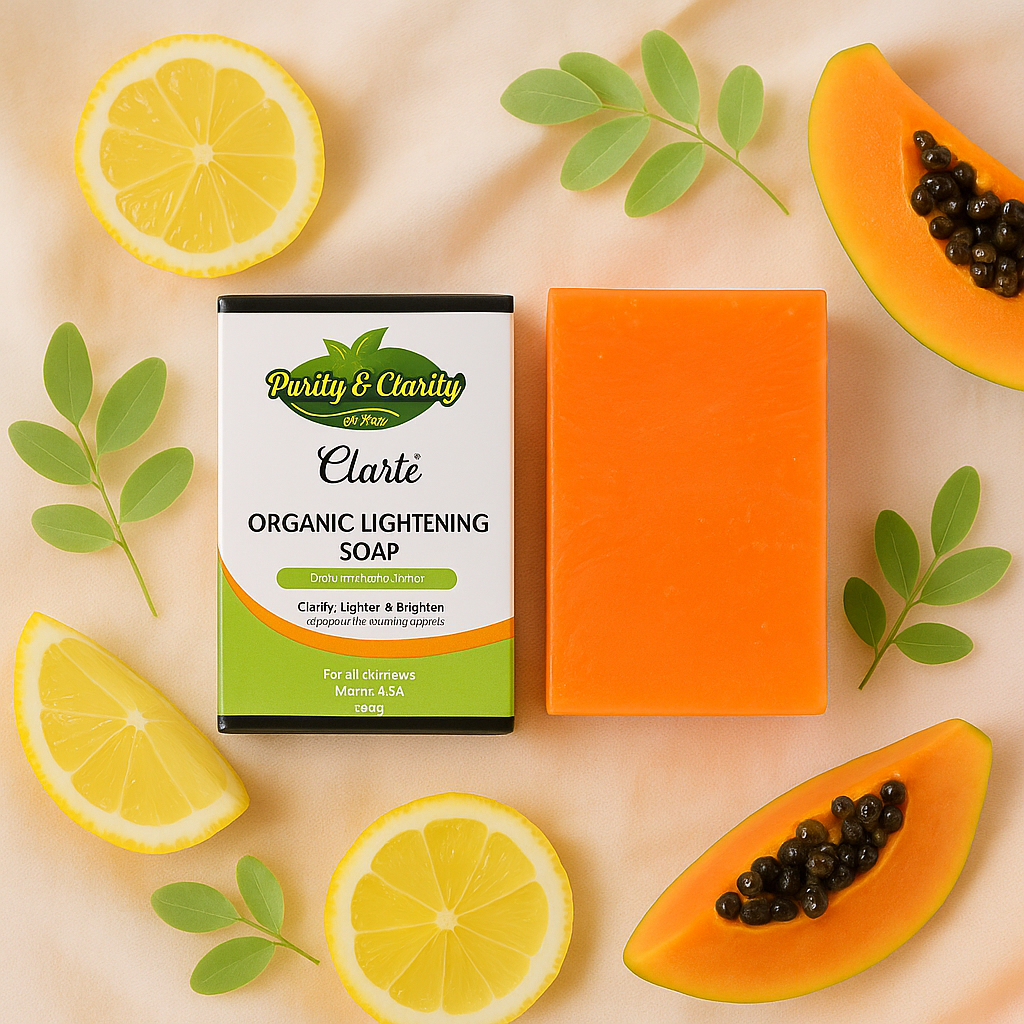 Clarté 3‑Piece Lightening Face Set – Soap • Serum • Cream. - Purity & Clarity, LLC