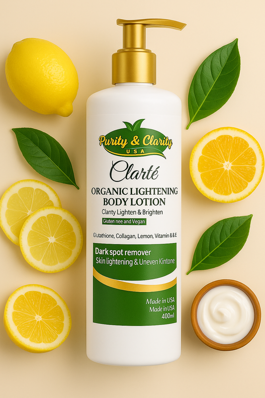 Clarté Organic Lightening Body Lotion – Brightens & Fades Dark Spots - Purity & Clarity, LLC
