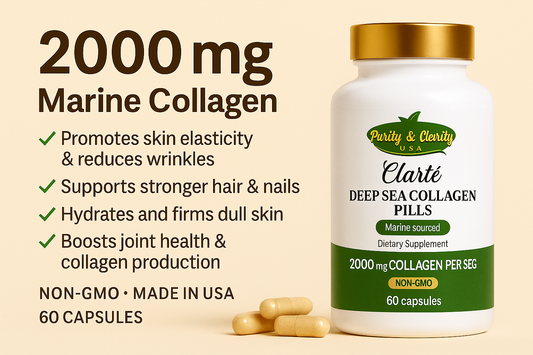 Clarté Deep Sea Collagen Pills – 2000 mg Marine Collagen - Purity & Clarity, LLC