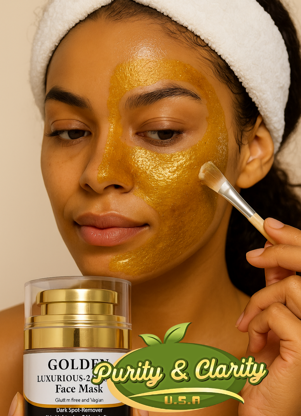 Golden Luxurious 24k Gold Face Mask – Spa Glow & Detox