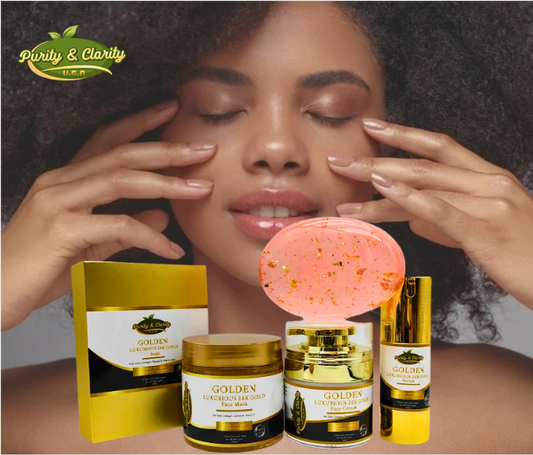 Golden Luxurious 24K Gold Face Care Set – Complete 4-Step Glow Ritual