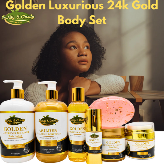 Golden Luxurious 24K Gold Collection Set – Face & Body Ritual (7 Items)