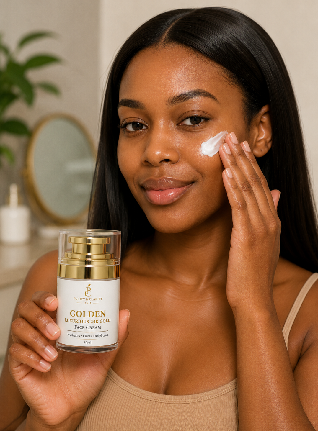 Golden Luxurious 24K Gold Face Cream – Brighten • Hydrate • Firm • Renew | Luxury Face Cream for Dark Spots, Uneven Tone, Dry & Mature Skin