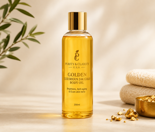Golden Luxurious 24K Gold Body Oil – Deep Hydration • Radiant Glow • Luxury Body Oil for Dry, Dull, Mature & Uneven Skin