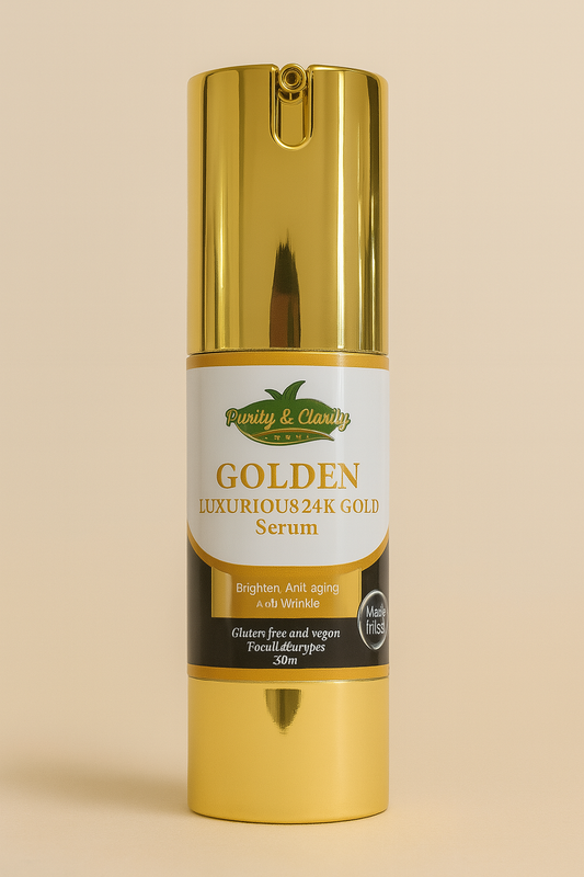 Golden Luxurious 24K Gold Collection Set – Face & Body Ritual (7 Items) - Purity & Clarity, LLC