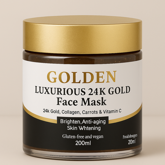 Golden Luxurious 24k Gold Face Mask – Spa Glow & Detox - Purity & Clarity, LLC
