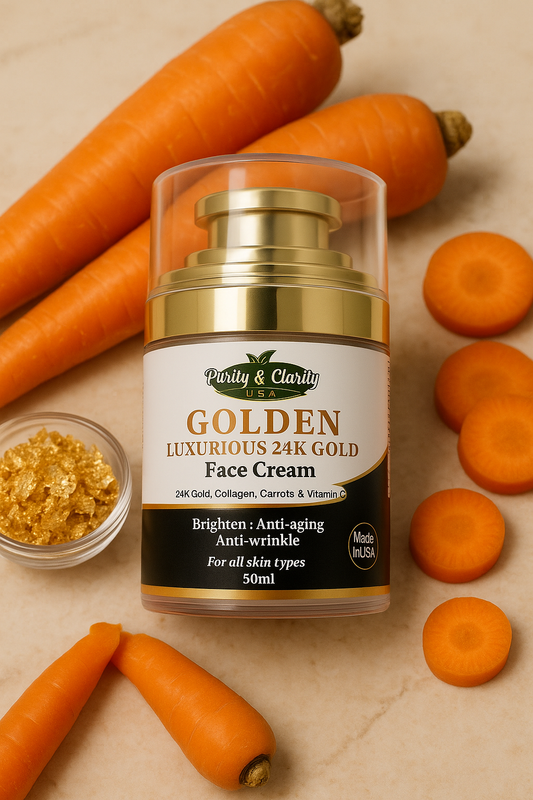 Golden Luxurious 24K Gold Collection Set – Face & Body Ritual (7 Items) - Purity & Clarity, LLC