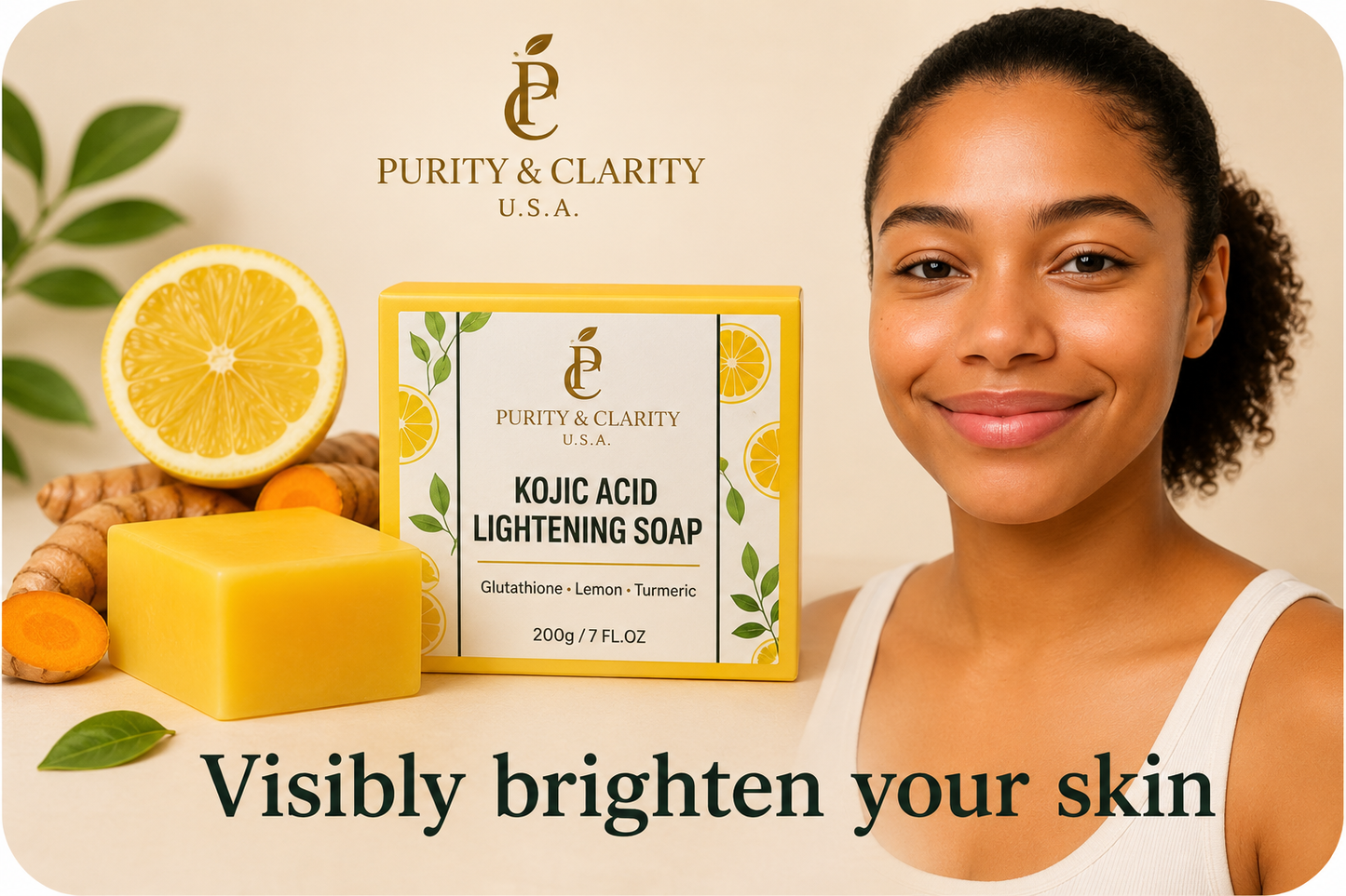 Kojic Acid Lightening Face & Body Bar Soap – 200g