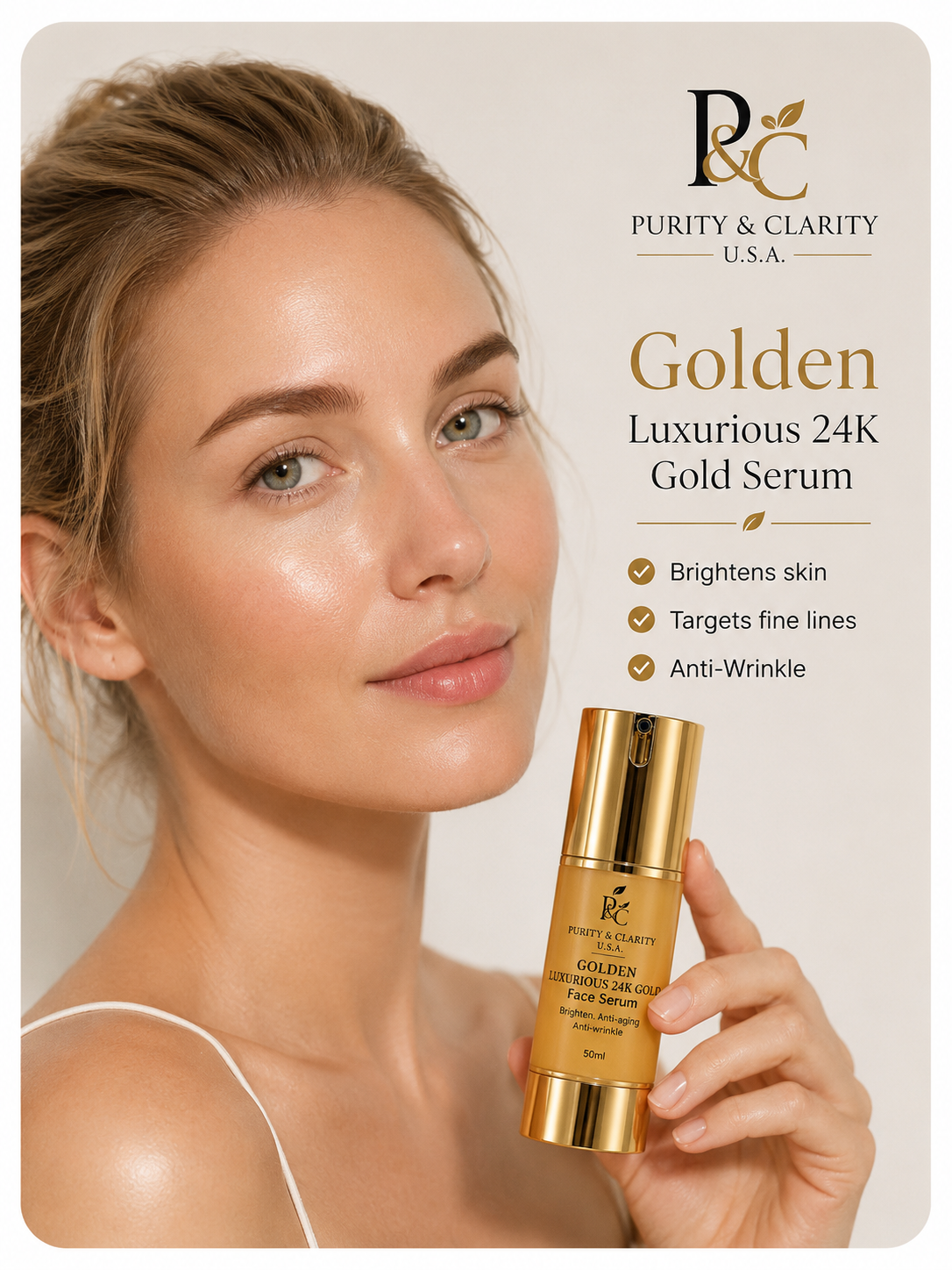Golden Luxurious 24K Gold Collection Set – Face & Body Ritual (6 Items) Best Value.Complete Routine