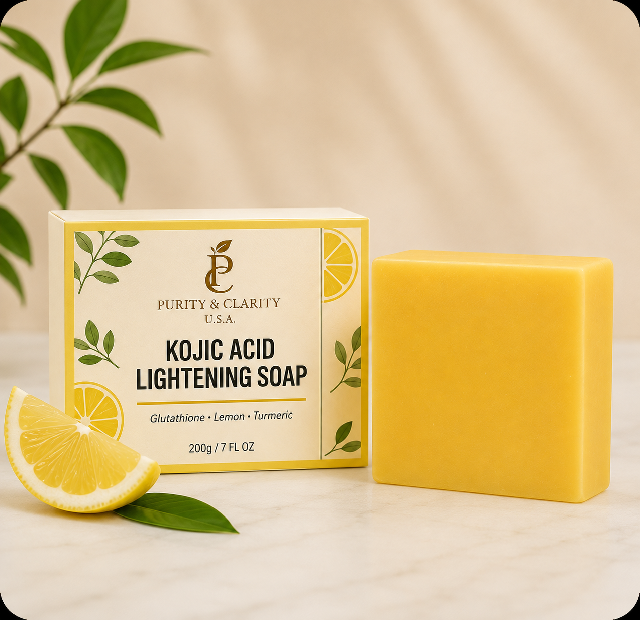Kojic Acid Lightening Face & Body Bar Soap – 200g