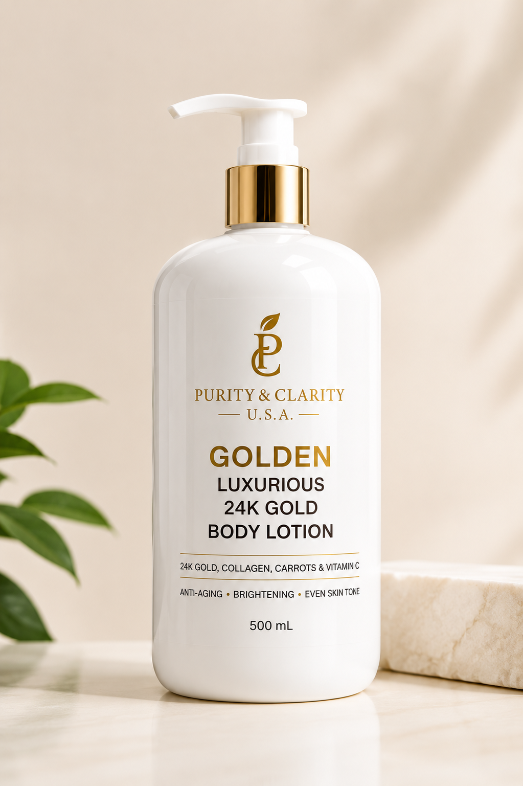 Golden Luxurious 24K Gold Body Lotion – Hydrate • Brighten • Renew | Luxury Body Lotion for Dry, Dull, Uneven & Mature Skin