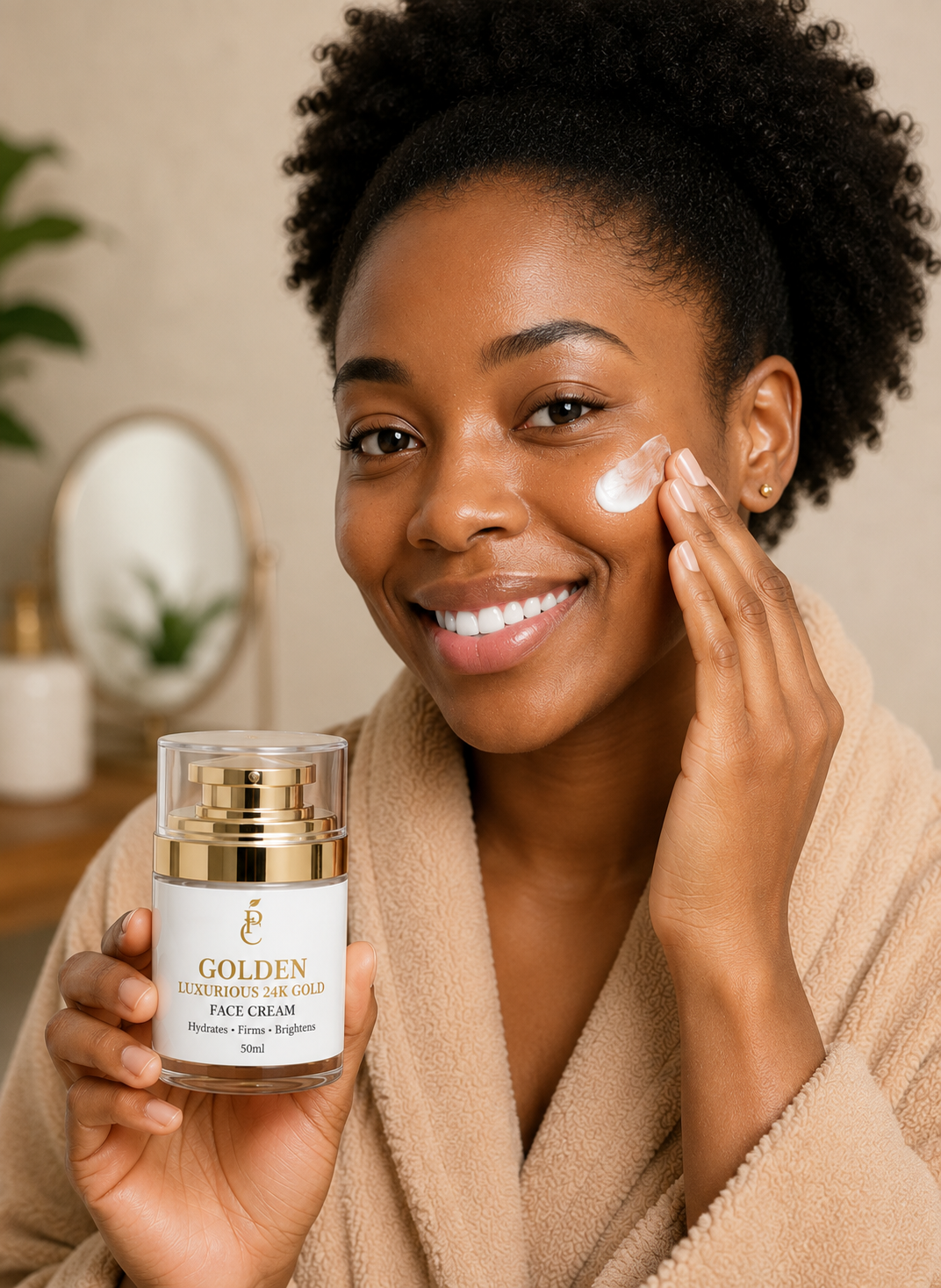 Golden Luxurious 24K Gold Face Cream – Brighten • Hydrate • Firm • Renew | Luxury Face Cream for Dark Spots, Uneven Tone, Dry & Mature Skin